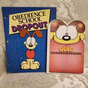 Vintage Odie Mead Writing Letter Tablet & Portfolio Folder Garfield